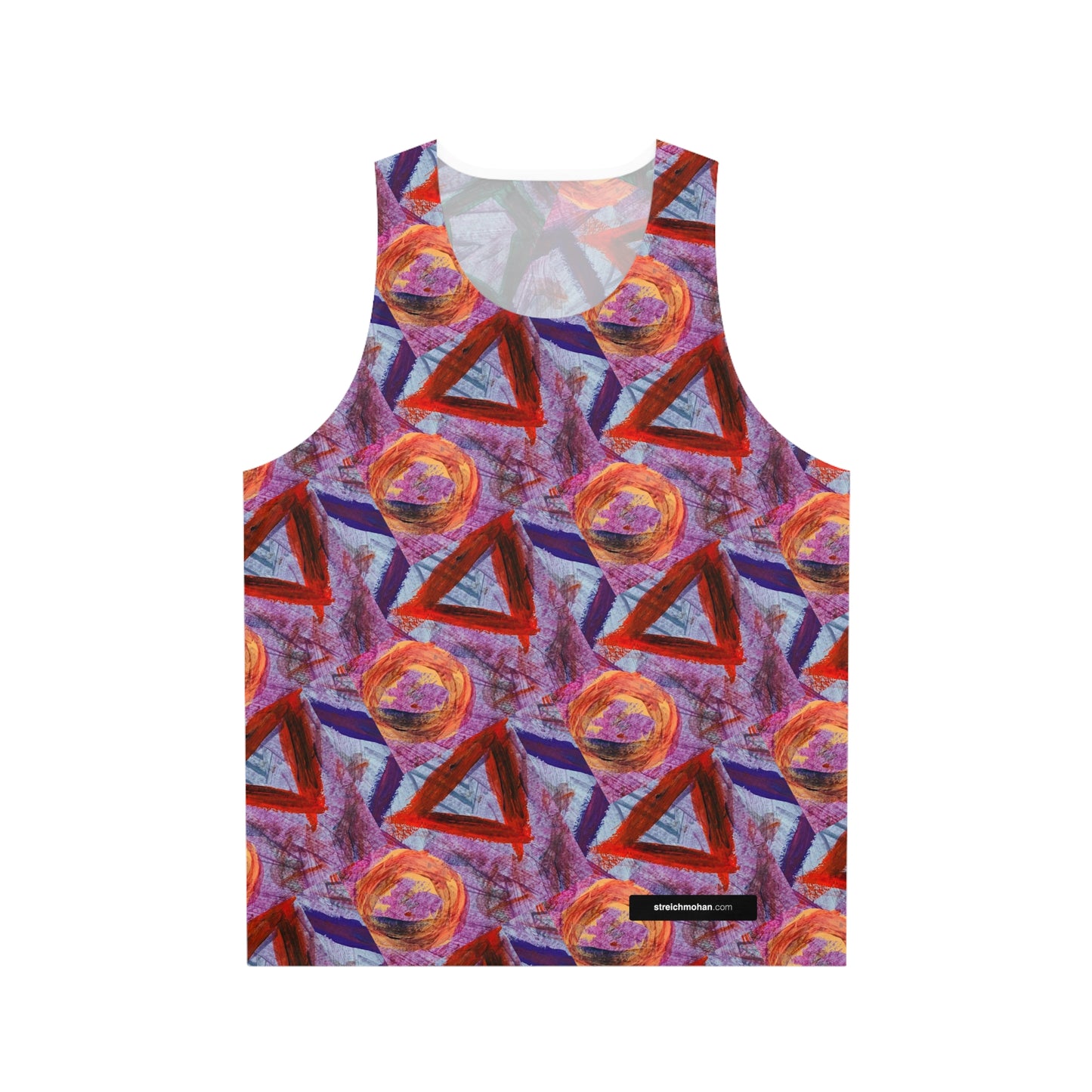 Abstract Shapes Unisex Tank Top - Purple, Red, Blue, Streich Mohan Design