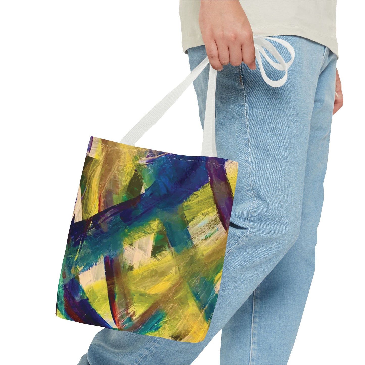 Abstract Art Tote Bag - Multicolour Streich Mohan Design