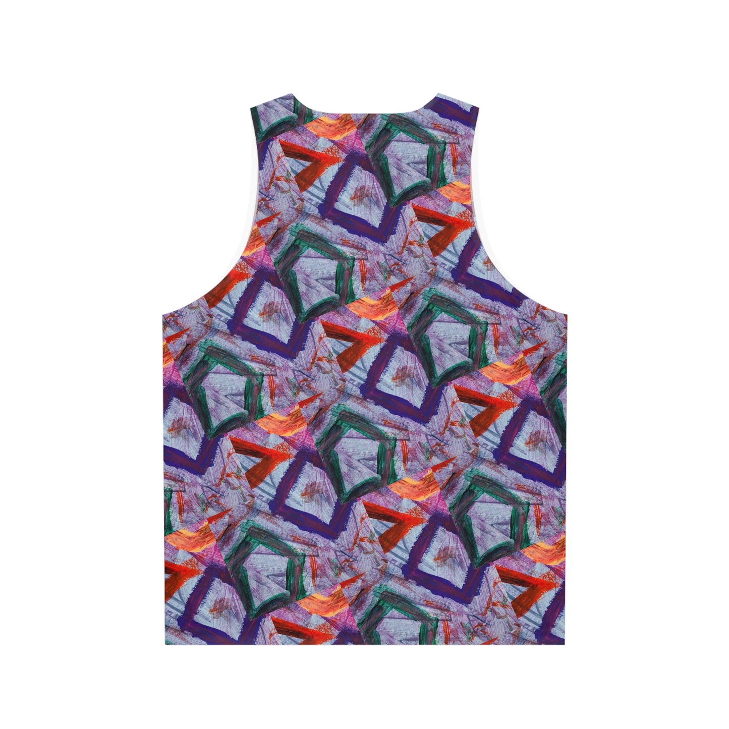 Abstract Shapes Unisex Tank Top - Purple, Red, Blue, Streich Mohan Design