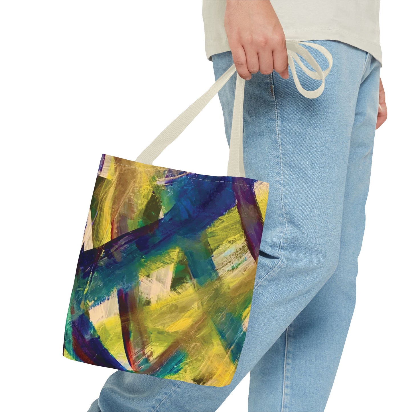 Abstract Art Tote Bag - Multicolour Streich Mohan Design