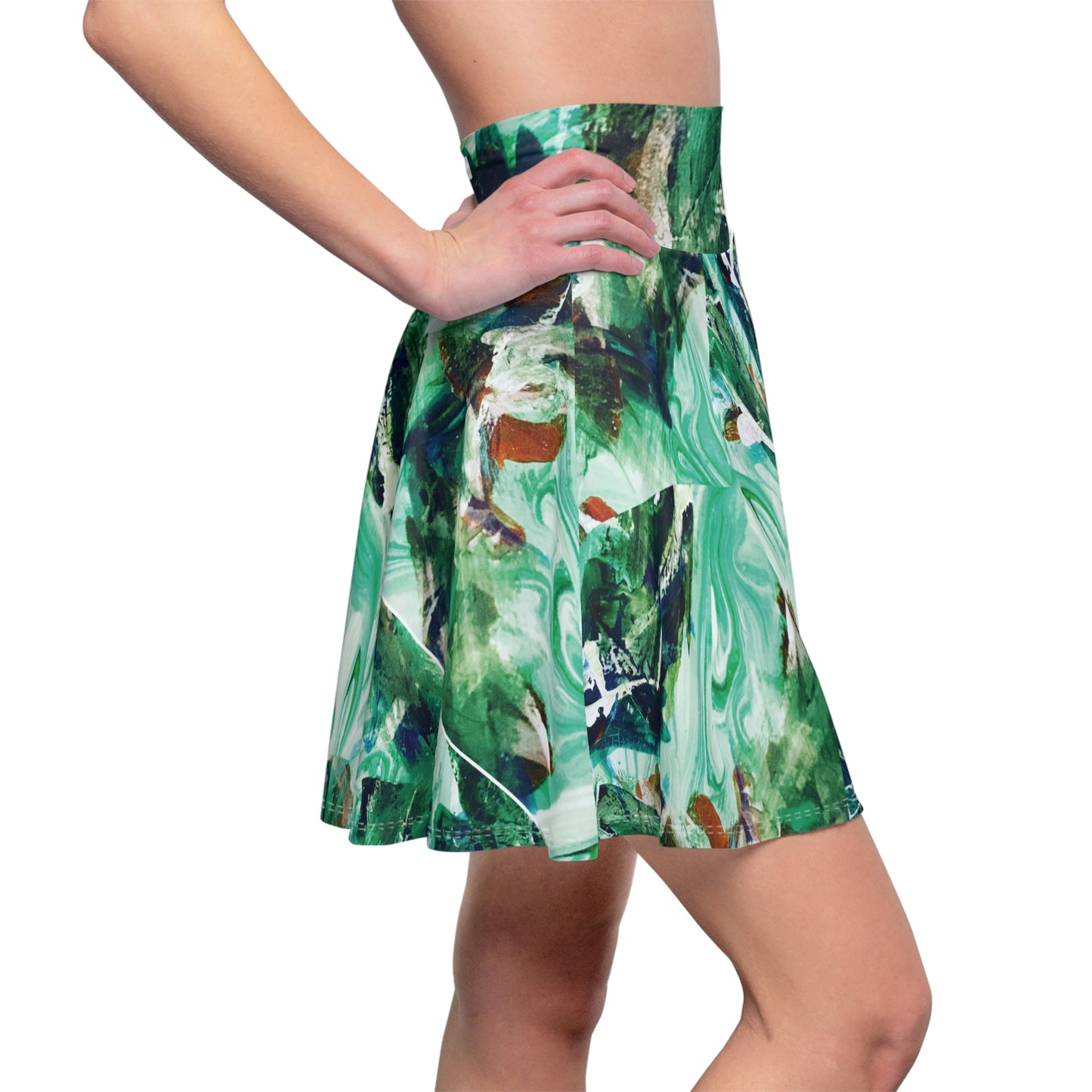 'Green Garment' by Streich Mohan design - Women's Skater Skirt (AOP)