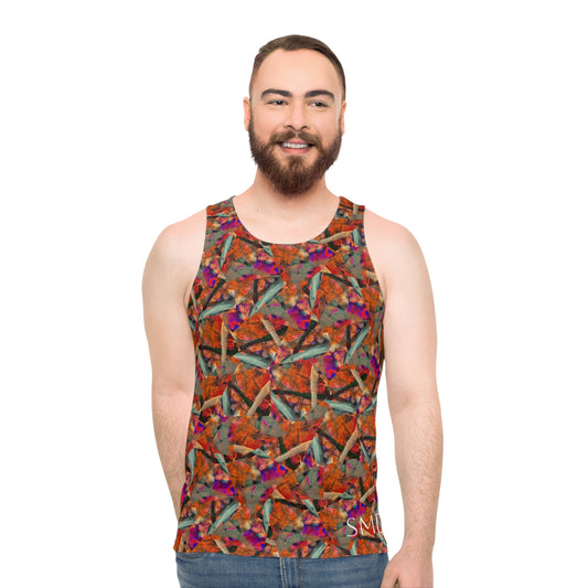 'Swathed in Colours' Tank by Streich Mohan Design - Unisex Tank Top (AOP)