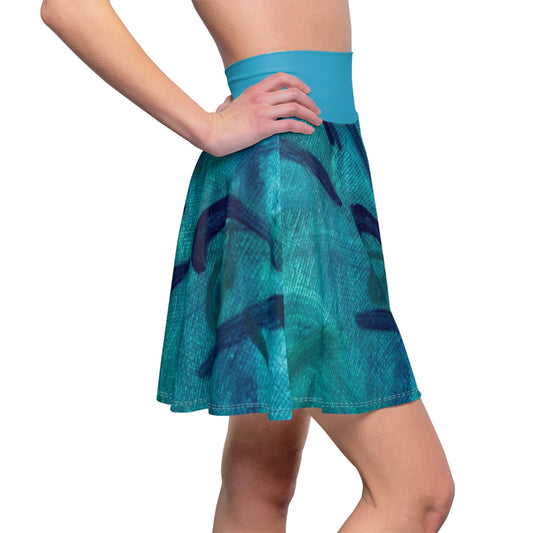 Blue Lagoon by Streich Mohan Design - Women's Skater Skirt (AOP)