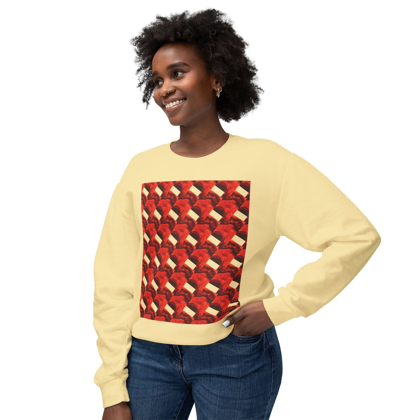 Exclusive artwork from Streich Mohan Design - Unisex Lightweight Crewneck Sweatshirt