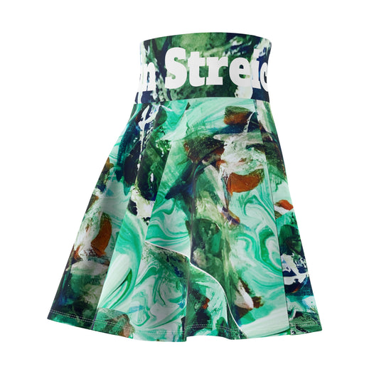 'Green Garment' by Streich Mohan design - Women's Skater Skirt (AOP)